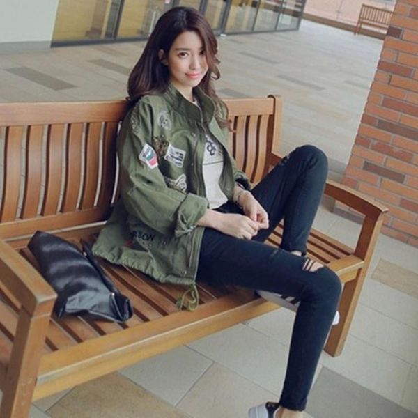 women's jackets women cotton jacket coat casual bomber embroidery applique rivets oversize coa y958, Black;brown
women's jackets women cotton jacket coat casual bomber embroidery applique rivets oversize coa y958, Black;brown