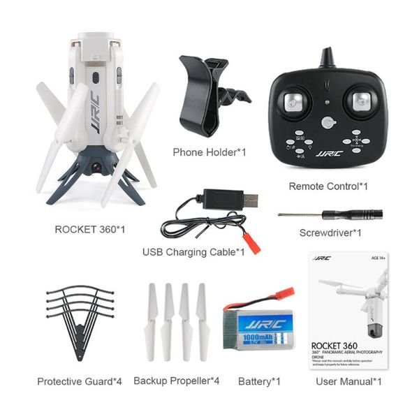

drones jjr/c h51 rc helicopter rocket-like 360 wifi fpv selfie elfie drone with camera hd 720p altitude hold quadcopter toys gift