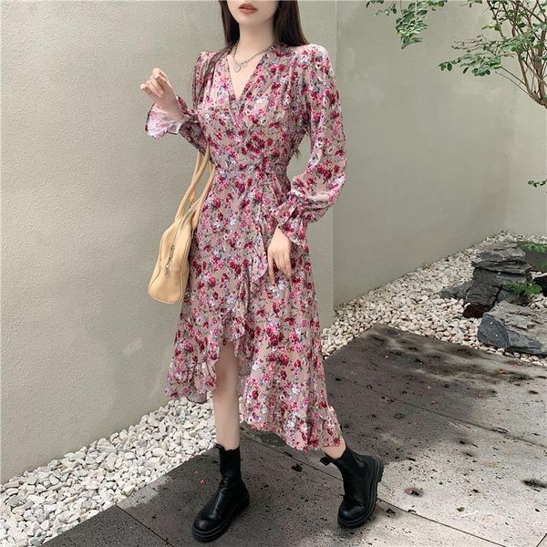 make firm offers v-neck french restoring ancient ways small broken flower with cross waist falbala horn sleeve dress, Black;gray
make firm offers v-neck french restoring ancient ways small broken flower with cross waist falbala horn sleeve dress, Black;gray