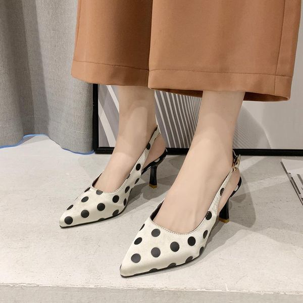 dress shoes polka dot silk slingbacks women pointed toe high heels summer elegant closed sandals shallow pumps, Black
dress shoes polka dot silk slingbacks women pointed toe high heels summer elegant closed sandals shallow pumps, Black