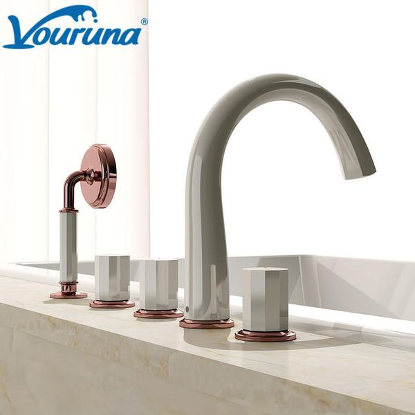 bathroom shower sets vouruna black&white 5 holes deck mounted roman tub filler bathtub faucet mixer tap
bathroom shower sets vouruna black&white 5 holes deck mounted roman tub filler bathtub faucet mixer tap