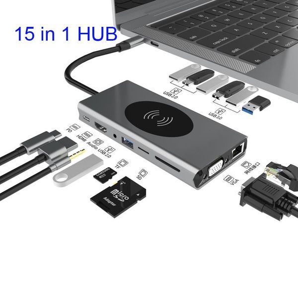 hubs 15 in 1 usb c dock dual screen display adapter hub type lapdocking station for lenovo thinkpad xps
hubs 15 in 1 usb c dock dual screen display adapter hub type lapdocking station for lenovo thinkpad xps