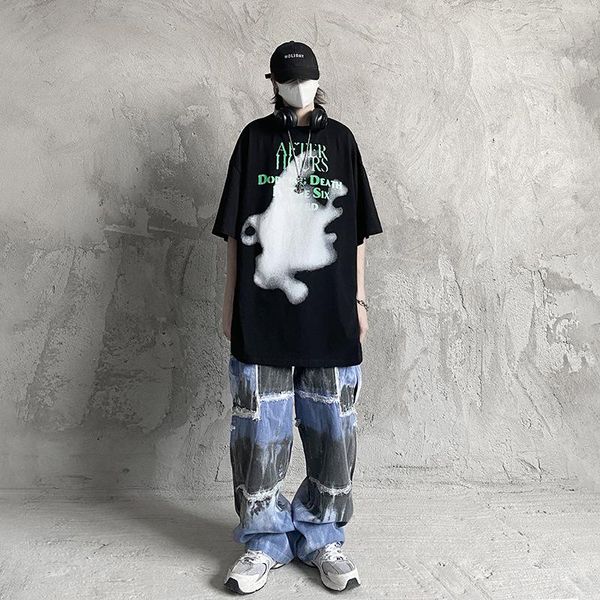 men's jeans 2021 summer high street design sense loose thin graffiti overalls casual denim straight pants trend for men, Blue
men's jeans 2021 summer high street design sense loose thin graffiti overalls casual denim straight pants trend for men, Blue