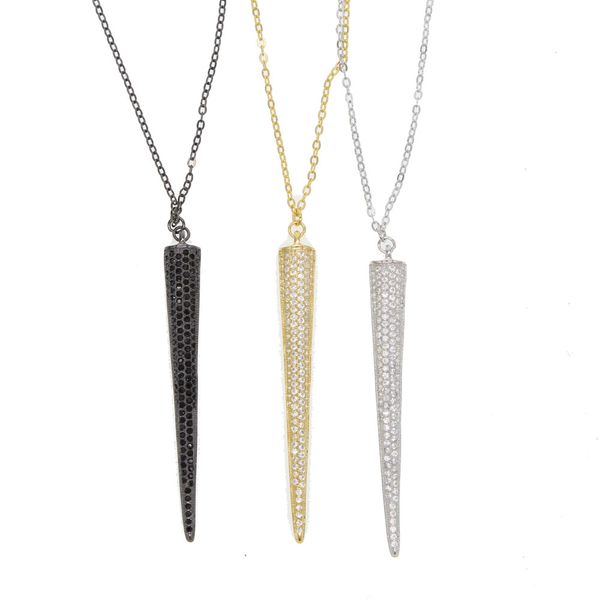 100% 925 sterling silver factory wholesale micro pave full cubic zirconia long spike punk bling yellow white black cz necklace q0531
100% 925 sterling silver factory wholesale micro pave full cubic zirconia long spike punk bling yellow white black cz necklace q0531