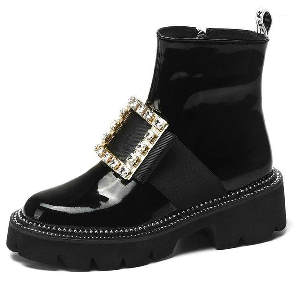 boots brand patent leather women ankle high heels metal decoration party wedding shoes woman square toe office ladies1, Black
boots brand patent leather women ankle high heels metal decoration party wedding shoes woman square toe office ladies1, Black