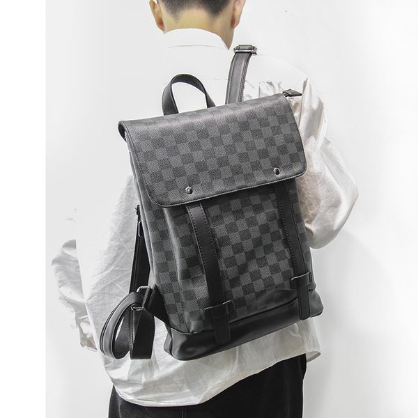 briefcase popular young men's bag simple business leather backpack leisure outdoor schoolbag lattice pattern
briefcase popular young men's bag simple business leather backpack leisure outdoor schoolbag lattice pattern