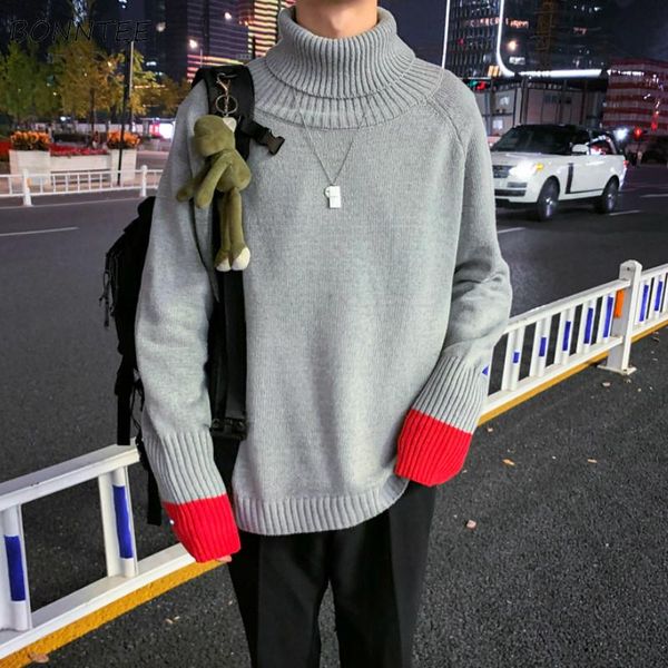 men's sweaters pullover men turtleneck patchwork ins trendy knitted mens korean style all-match fall slim ulzzang, White;black
men's sweaters pullover men turtleneck patchwork ins trendy knitted mens korean style all-match fall slim ulzzang, White;black