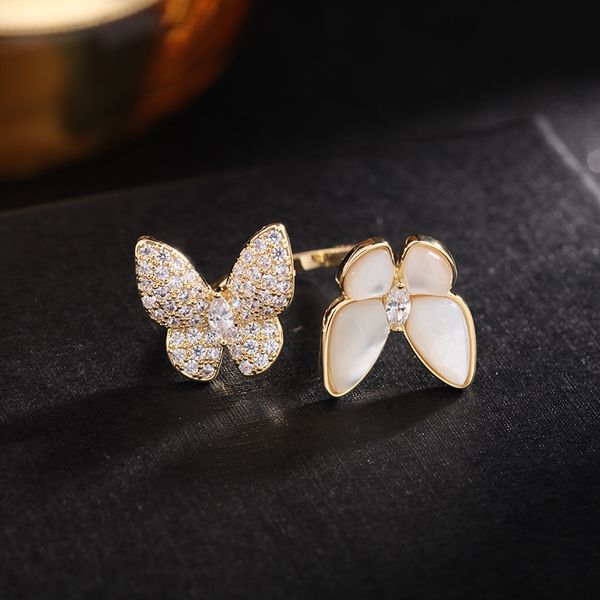 new style korean plated luxury micro-inlaid women butterfly open brand jewelry ring zircon high-end shiny zircon 18k gold ring temperam obrq, Silver
new style korean plated luxury micro-inlaid women butterfly open brand jewelry ring zircon high-end shiny zircon 18k gold ring temperam obrq, Silver