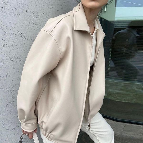 women's jackets faux leather jacket women pu solid loose motorcycle 2021 winter female streetwear oversized chic coat korean, Black;brown
women's jackets faux leather jacket women pu solid loose motorcycle 2021 winter female streetwear oversized chic coat korean, Black;brown