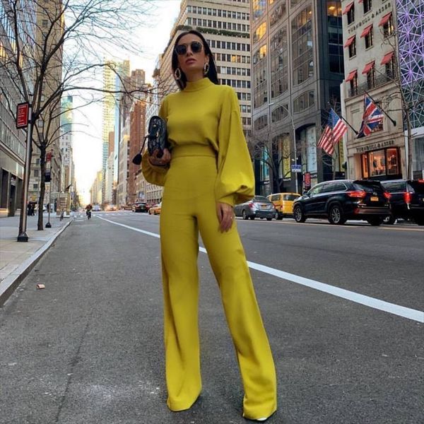 fashionable stretch casual suit solid womens romper color sets half high collar lantern sleeve office, Black;white
fashionable stretch casual suit solid womens romper color sets half high collar lantern sleeve office, Black;white