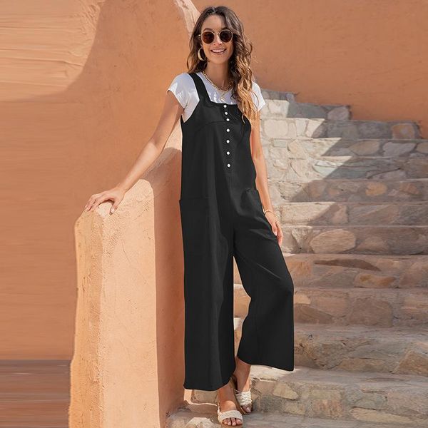 women's pants & capris women strap loose jumpsuit summer casual wide leg solid dungaree bib overalls sleeveless oversized cotton linen, Black;white
women's pants & capris women strap loose jumpsuit summer casual wide leg solid dungaree bib overalls sleeveless oversized cotton linen, Black;white