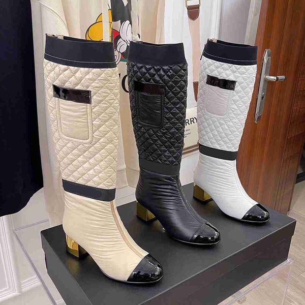 winter women knee high boots designer fashion plaid back zipper genuine leather 5cm electroplated chunky heels heel ladies down boot, Black
winter women knee high boots designer fashion plaid back zipper genuine leather 5cm electroplated chunky heels heel ladies down boot, Black