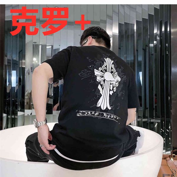 luxury design trendy + back silver print cross short sleeve loose high trendy t-shirt for men and women, White
luxury design trendy + back silver print cross short sleeve loose high trendy t-shirt for men and women, White