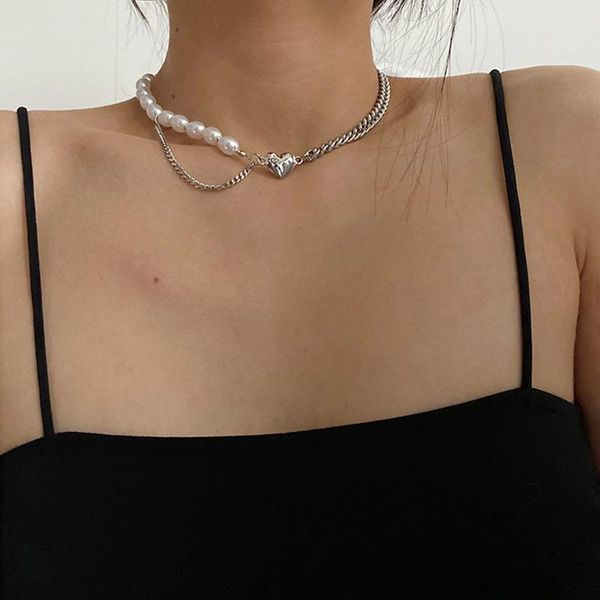 chains fashion design love pearl chain stitching necklace female clavicle hip hop neck accessories, Silver
chains fashion design love pearl chain stitching necklace female clavicle hip hop neck accessories, Silver