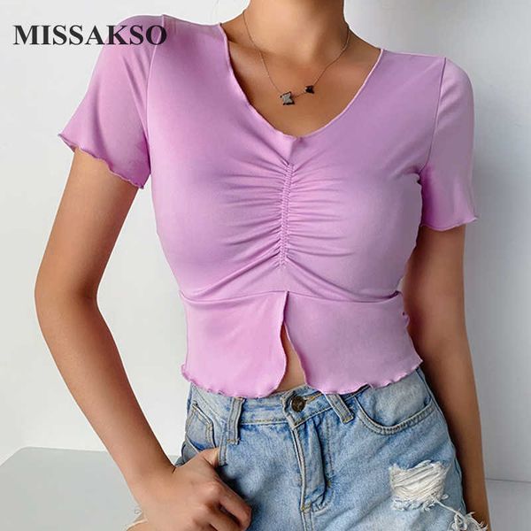 missakso solid women summer slim crop streetwear short sleeve female fashion v neck split shirt 210625, White
missakso solid women summer slim crop streetwear short sleeve female fashion v neck split shirt 210625, White