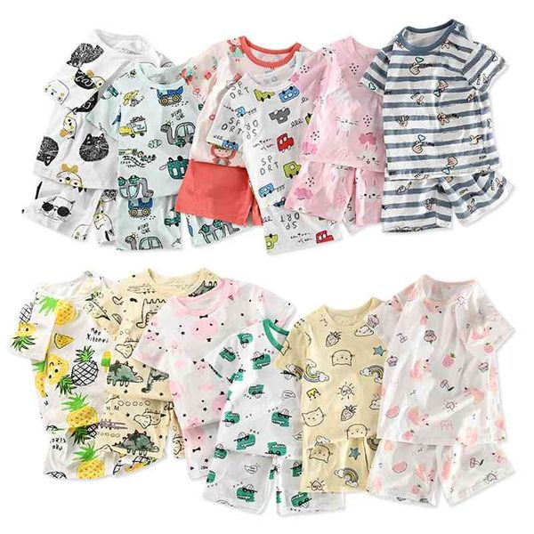 summer children's pajamas short sleeve pyjamas kids t-shirt+shorts 2pcs cartoon for girls boys baby sleepwear nightwear 210915, Blue;red
summer children's pajamas short sleeve pyjamas kids t-shirt+shorts 2pcs cartoon for girls boys baby sleepwear nightwear 210915, Blue;red