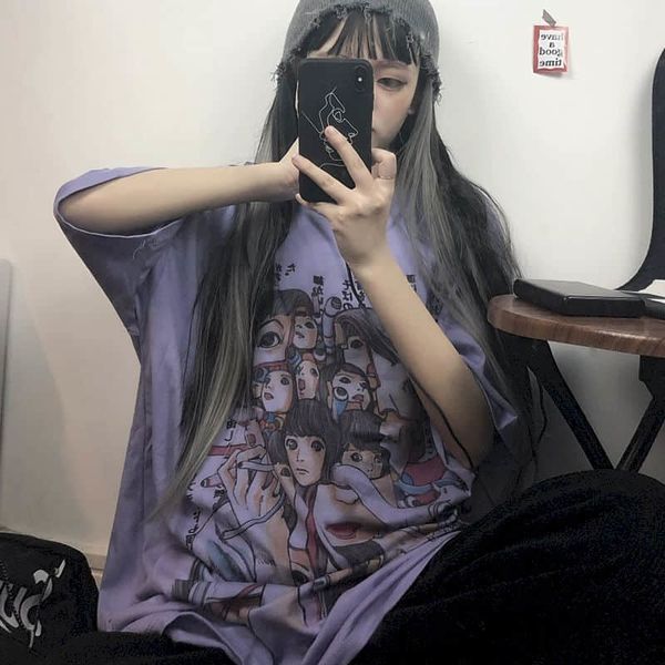 short sleeve of purple harajuku with sleeves, new korean summer released from cartoons, print student shirt 608i, White
short sleeve of purple harajuku with sleeves, new korean summer released from cartoons, print student shirt 608i, White