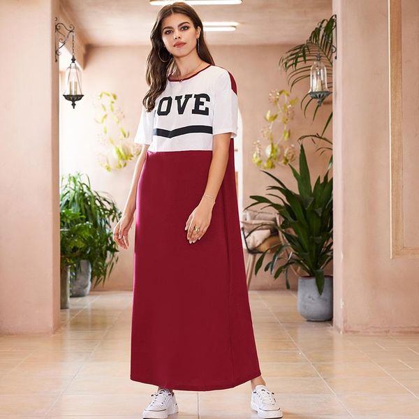 casual dresses summer fashion women's sports style letter printing color stitching short-sleeved round neck long loose t-shirt dress, Black;gray
casual dresses summer fashion women's sports style letter printing color stitching short-sleeved round neck long loose t-shirt dress, Black;gray