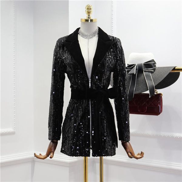 women's trench coats high street fashion 2021 designer long sleeve sequined zip coat, Tan;black
women's trench coats high street fashion 2021 designer long sleeve sequined zip coat, Tan;black