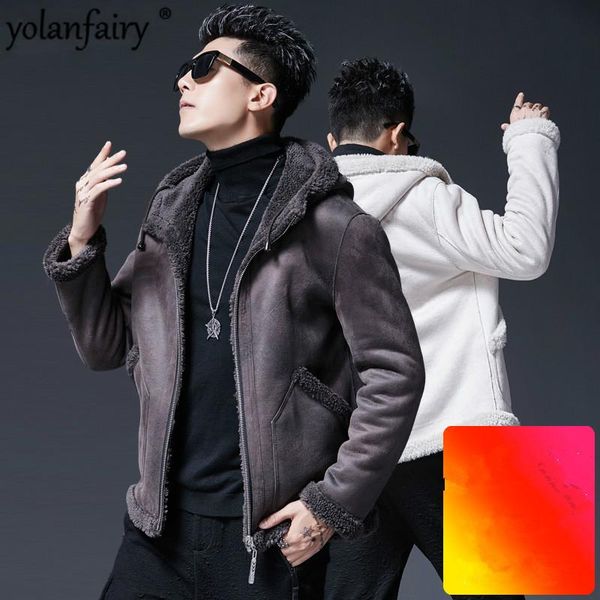 men's leather & faux winter jacket real sheep shearling fur coat alpaca coats double side wear suede short jackets plus size mc18c170 m, Black
men's leather & faux winter jacket real sheep shearling fur coat alpaca coats double side wear suede short jackets plus size mc18c170 m, Black