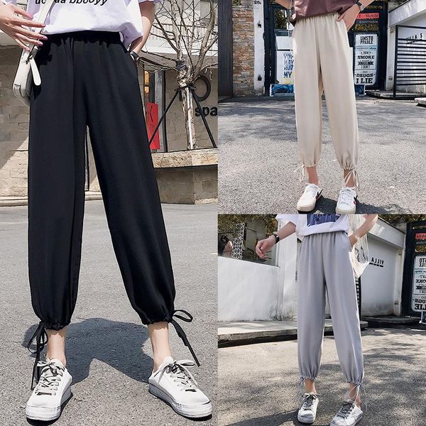 women's pants & capris summer chiffon for women casual elastic high waist loose ladies solid color harem plus size trouser, Black;white
women's pants & capris summer chiffon for women casual elastic high waist loose ladies solid color harem plus size trouser, Black;white
