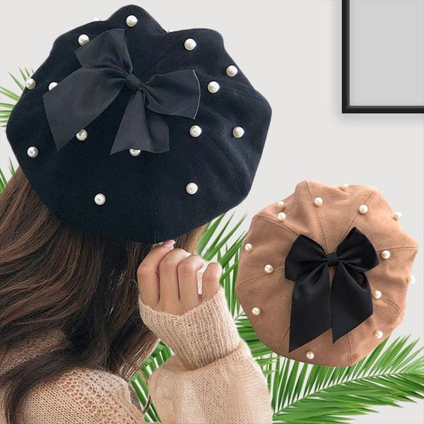 pearl bow berets women winter wool cap vintage cashmere female warm adjustable hats girls flat caps lady fashion accessories, Blue;gray
pearl bow berets women winter wool cap vintage cashmere female warm adjustable hats girls flat caps lady fashion accessories, Blue;gray