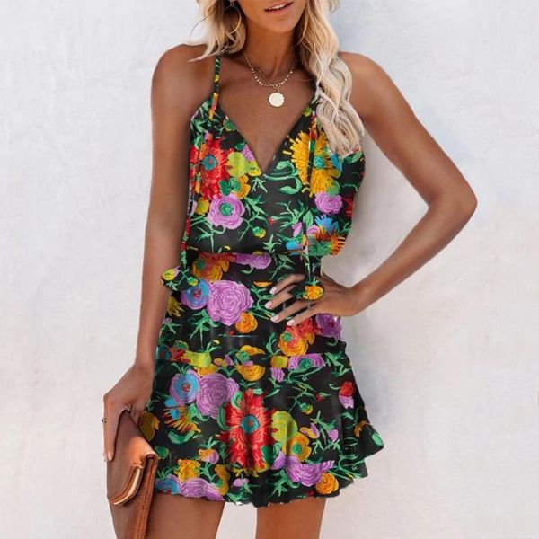 casual dresses 2021 summer women's european and american style v-neck high want hollow decoration flower print suspender dress, Black;gray
casual dresses 2021 summer women's european and american style v-neck high want hollow decoration flower print suspender dress, Black;gray