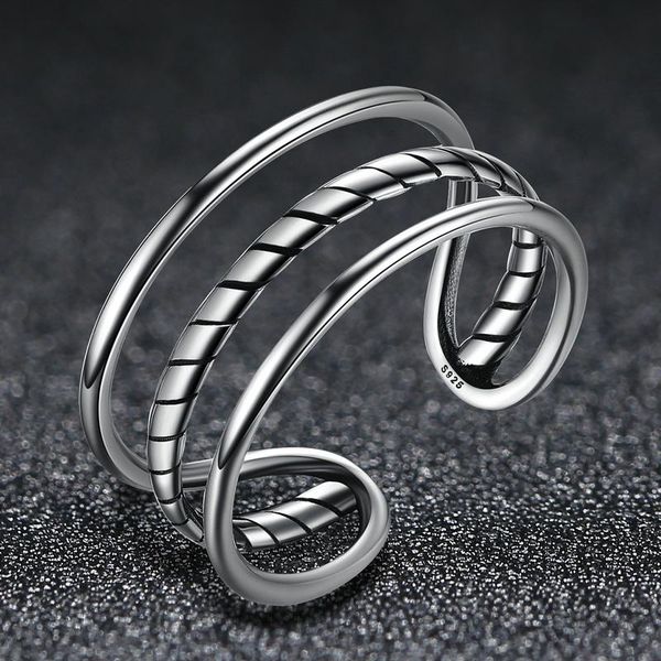 cluster rings trendy 925 sterling silver women simple triple wedding bands adjustable cuff for minimalist jewelry, Golden;silver
cluster rings trendy 925 sterling silver women simple triple wedding bands adjustable cuff for minimalist jewelry, Golden;silver
