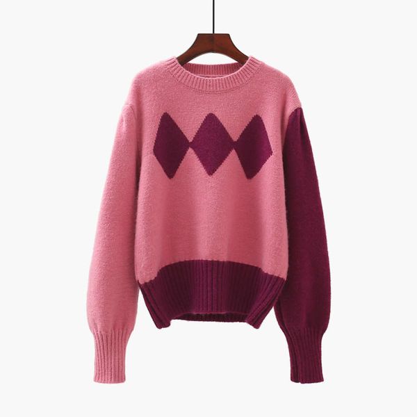 contrast lingge personalized women's pullover autumn winter 2020 new short loose long sleeve sweater, White;black
contrast lingge personalized women's pullover autumn winter 2020 new short loose long sleeve sweater, White;black