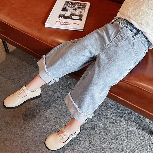 new arrival spring kids girl fashion long denim wide leg pants elastic waist loose jeans pants children straight for 1-7t, Blue
new arrival spring kids girl fashion long denim wide leg pants elastic waist loose jeans pants children straight for 1-7t, Blue