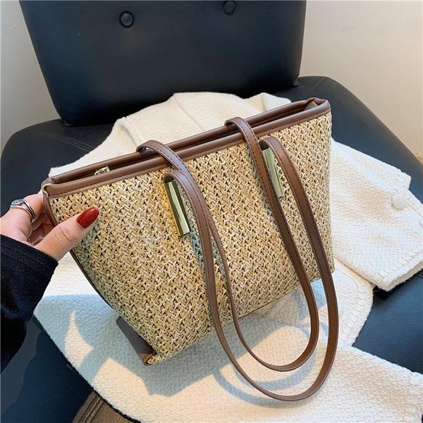 shoulder bags fashion women beach summer straw woven pure color shopping tote casual ladies large capacity handbags
shoulder bags fashion women beach summer straw woven pure color shopping tote casual ladies large capacity handbags