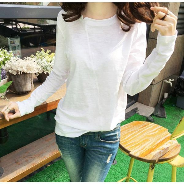 women's t-shirt tee shirt femme casual white cotton t women shirts solid tshirt korean long sleeve camiseta mujer
women's t-shirt tee shirt femme casual white cotton t women shirts solid tshirt korean long sleeve camiseta mujer
