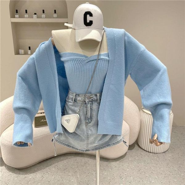 women's tracksuits western style age-reducing two sets of fashion, strapless temperament cardigan 2021 summer spice women suit, Gray
women's tracksuits western style age-reducing two sets of fashion, strapless temperament cardigan 2021 summer spice women suit, Gray