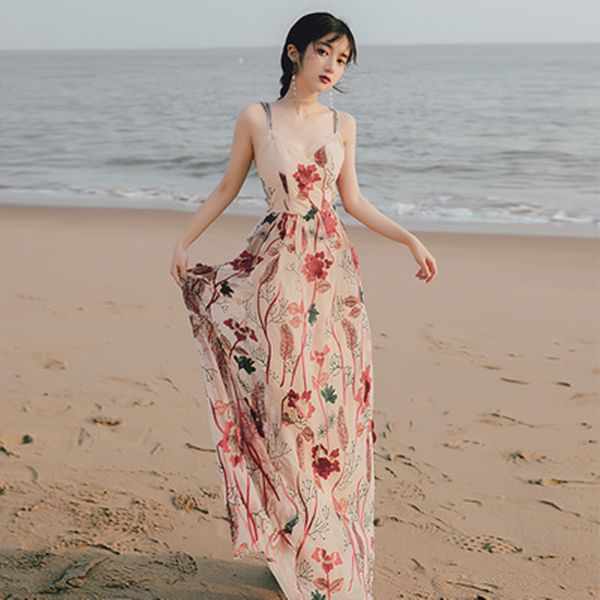 summer dress vintage fashion women appliques floral embroidery mesh midi chic spagetti strap beach holiday 210525, Black;gray
summer dress vintage fashion women appliques floral embroidery mesh midi chic spagetti strap beach holiday 210525, Black;gray