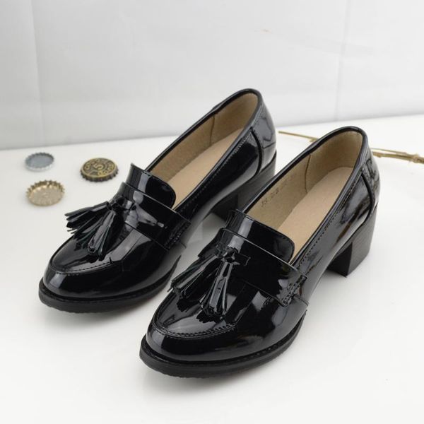 dress shoes genuine leather autumn retro thick with female round head set of feet women's british wind oxford, Black
dress shoes genuine leather autumn retro thick with female round head set of feet women's british wind oxford, Black