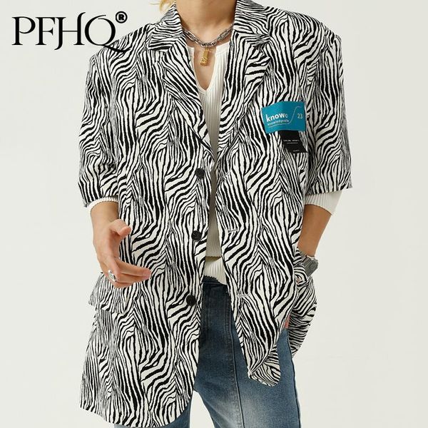 men's suits & blazers pfhq men clothing zebra print short sleeve suit jackets 2021 summer loose personality oversized black white blaze, White;black
men's suits & blazers pfhq men clothing zebra print short sleeve suit jackets 2021 summer loose personality oversized black white blaze, White;black