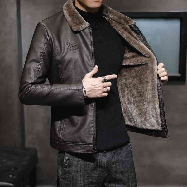 new thick leather mens winter autumn men's jacket fashion faux fur collar windproof warm coat male brand clothing, Black;brown
new thick leather mens winter autumn men's jacket fashion faux fur collar windproof warm coat male brand clothing, Black;brown