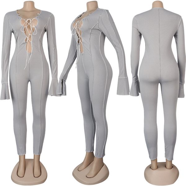 casual women ribbed jumpsuit long sleeve v-neck zippers high elasticity rib bodysuit raised lines pattern outdoor wear jumpsuits, White
casual women ribbed jumpsuit long sleeve v-neck zippers high elasticity rib bodysuit raised lines pattern outdoor wear jumpsuits, White
