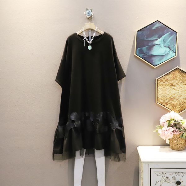 2021 summer new fashion ruffles patchwork o neck short sleeve plus size a-line for women 8bbc, Black;gray
2021 summer new fashion ruffles patchwork o neck short sleeve plus size a-line for women 8bbc, Black;gray