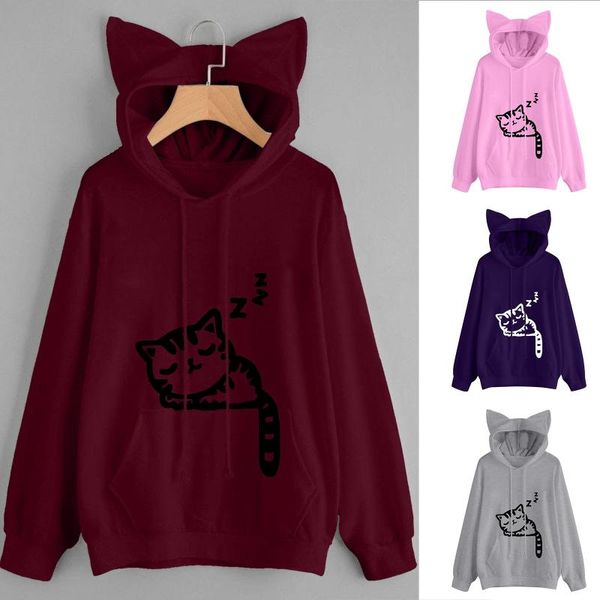 women's hoodies & sweatshirts sweatshirt women cat print long sleeve hoodie hooded pullover blouse harajuku oversize d4, Black
women's hoodies & sweatshirts sweatshirt women cat print long sleeve hoodie hooded pullover blouse harajuku oversize d4, Black