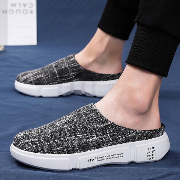slippers 2021 summer men half breathable fashion canvas mens shoes sneakers casual hombre sandals lazy patchwork solid, Black
slippers 2021 summer men half breathable fashion canvas mens shoes sneakers casual hombre sandals lazy patchwork solid, Black