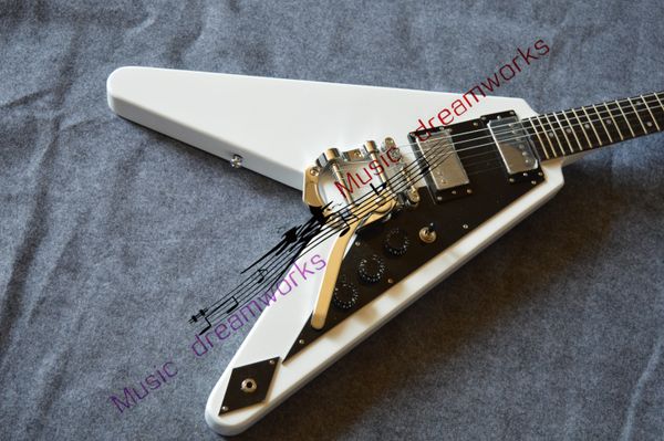 chinese electric guitar flying v white color big sby tremolo 6 strings mahogany body and neck
chinese electric guitar flying v white color big sby tremolo 6 strings mahogany body and neck