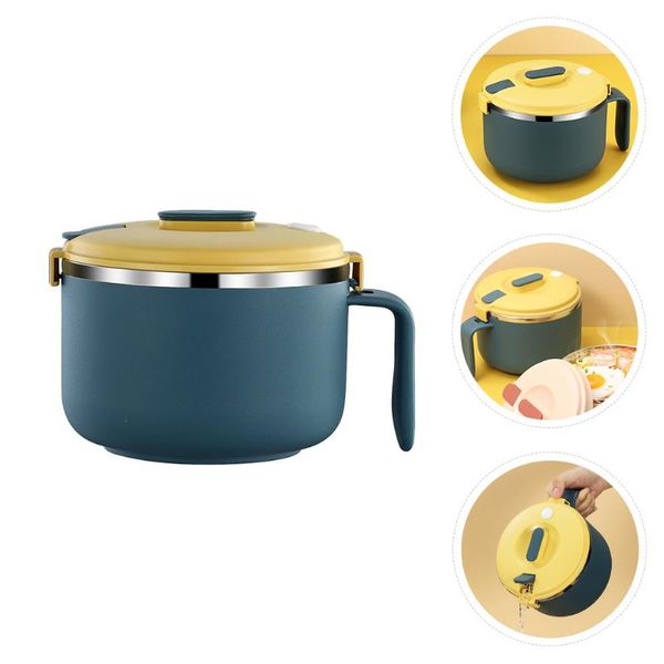 bowls 1pc serving bowl with lid stainless steel noodle practical rice