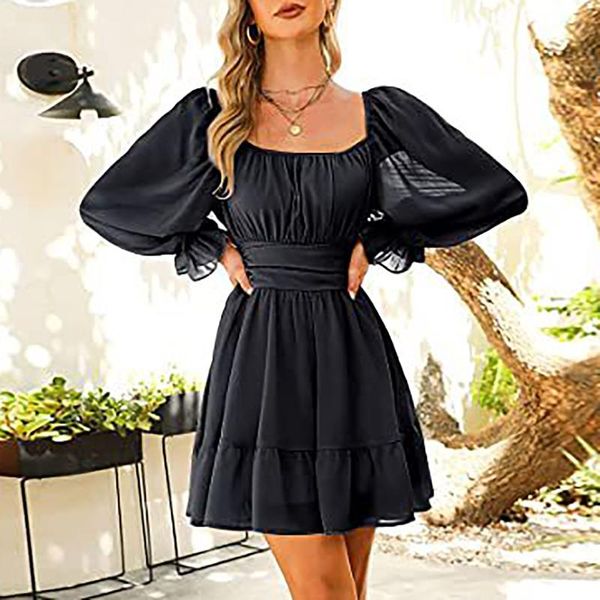 casual dresses boho women ruffles mini dress lantern sleeve square neck solid color backless lady high waist chiffon slim #t2g, Black;gray
casual dresses boho women ruffles mini dress lantern sleeve square neck solid color backless lady high waist chiffon slim #t2g, Black;gray