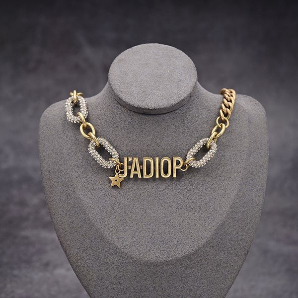 design jewelry ja made old bronze letter inlaid diamond star rhinestone lobster buckle necklace neck chain bracelet, Black
design jewelry ja made old bronze letter inlaid diamond star rhinestone lobster buckle necklace neck chain bracelet, Black
