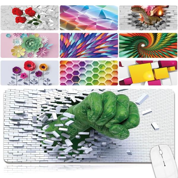 mouse pads & wrist rests waterproof pu leather computer mouse-pad smooth portable game lappad 3d pattern antifouling durable large mat