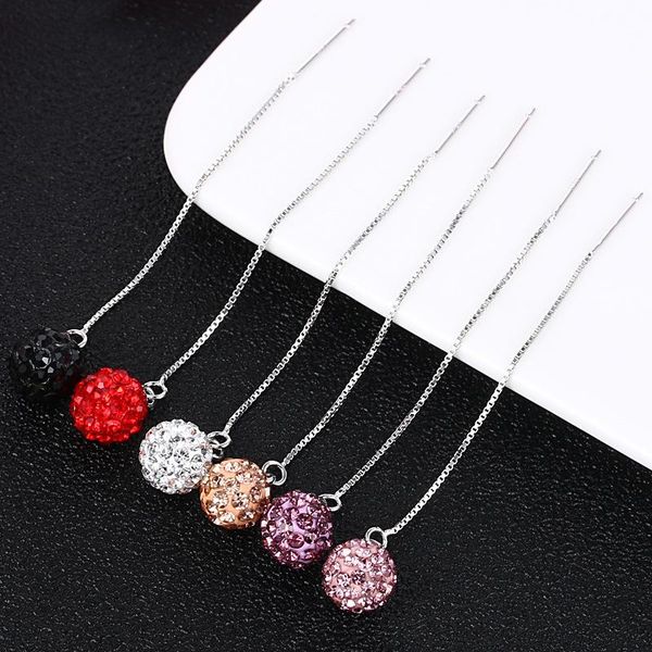 dangle & chandelier 100% 925 sterling silver long chain earrings crystal ball earring for women fashion girl real jewelry 2021
dangle & chandelier 100% 925 sterling silver long chain earrings crystal ball earring for women fashion girl real jewelry 2021