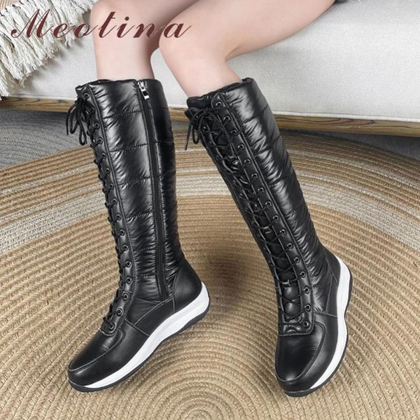 boots meotina women cow split leather shoes round toe knee high platform flat lace up ladies footwear winter fashion black 44
boots meotina women cow split leather shoes round toe knee high platform flat lace up ladies footwear winter fashion black 44