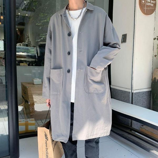 men's trench coats 2021 winter fashion windbreaker korean style single breasted long over knee and coat men mens overcoat, Tan;black
men's trench coats 2021 winter fashion windbreaker korean style single breasted long over knee and coat men mens overcoat, Tan;black