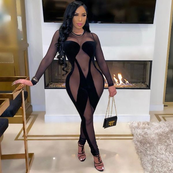 women mesh sheer jumpsuit velvet club tight romper transparent see through exotic nightclub clubwear evening party catsuit, Black;white
women mesh sheer jumpsuit velvet club tight romper transparent see through exotic nightclub clubwear evening party catsuit, Black;white